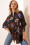 Pattaya Kadın Desenli Oversize Gömlek P22S201-3037