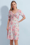 Pattaya Kadın Önü Büzgülü Çiçek Desenli Elbise P23S191-5140