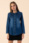 Pattaya Kadın Basic Kot Gömlek Y20S110-3411