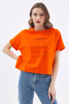 Pattaya Kadın Crop Baskılı Oversize Kısa Kollu Tişört P21S201-2044