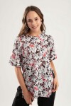 Pattaya Kadın Duble Kol Yanı Yırtmaçlı Çiçekli Tişört Tişört PTTY20S-4234