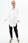 Pattaya Kadın Düğme Detaylı Oversize Saten Gömlek P21S201-0776