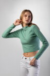 Pattaya Kadın Fitilli Uzun Kollu Crop Bluz P21S201-2319