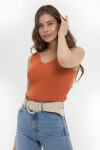 Pattaya Kadın Merdiven Yaka Kolsuz Triko Bluz P21S201-2615