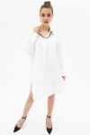 Pattaya Kadın Oval Kesim Oversize Uzun Kollu Gömlek Elbise P21S201-0783