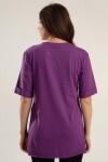Pattaya Kadın Baskılı Yırtmaçlı Tişört Y20S110-0361
