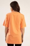Pattaya Kadın Baskılı Yırtmaçlı Tişört Y20S110-0361