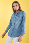 Pattaya Kadın Cep Detaylı Kot Gömlek Y20S110-3410