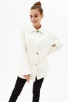 Pattaya Kadın Metal Çıtçıtlı Oversize Kaşe Gömlek Ceket P21S201-0758