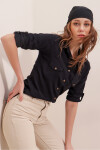 Pattaya Kadın Cep Detaylı Basic Uzun Kollu Gömlek Y19W110-3428