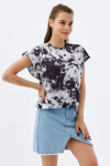 Pattaya Kadın Kolsuz Batik Desenli Örme Tişört P21S201-2105