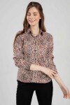 Pattaya Kadın Leopar Baskılı Uzun Kollu Gömlek PTTY20S-104