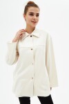 Pattaya Kadın Metal Çıtçıtlı Oversize Kaşe Gömlek Ceket P21S201-0758