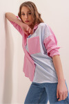 Pattaya Kadın Renk Bloklu Oversize Gömlek P22S110-61102