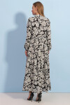 Pattaya Kadın Desenli Düğmeli Mevsimlik Uzun Elbise P21S110-4412