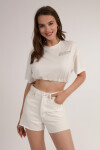Pattaya Kadın Baskılı Crop Tişört P21S201-2506