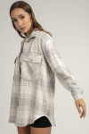 Pattaya Kadın Ekoseli Oversize Ceket Gömlek P21W201-3034-4