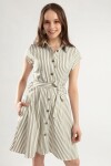 Pattaya Kadın Kısa Kollu Çizgili Elbise P22S201-660