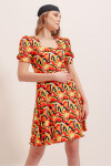 Pattaya Kadın Balon Kollu Desenli Elbise P22S110-4332