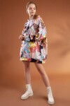 Pattaya Kadın Baskılı Kapşonlu Oversize Elbise Sweatshirt Y20W110-4125-4