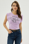 Pattaya Kadın Baskılı Kolsuz Crop Tişört P21S201-2166