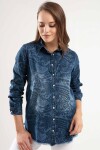 Pattaya Kadın Baskılı Kot Gömlek Y20S110-3808-1