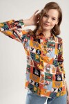 Pattaya Kadın Baskılı Uzun Kollu Gömlek Y20S110-3832-2
