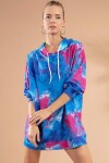 Pattaya Kadın Batik Desenli Kapşonlu Örme Sweatshirt Elbise Y20W110-4125-21