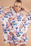 Pattaya Kadın Batik Desenli Kapşonlu Örme Sweatshirt Elbise Y20W110-4125-13