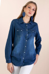 Pattaya Kadın Cep Detaylı Kot Gömlek Y20S110-3410