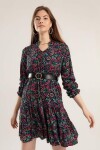 Pattaya Kadın Çiçekli Uzun Kollu Mini Elbise Y20S110-1941