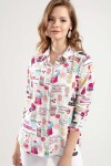 Pattaya Kadın Desenli Uzun Kollu Gömlek Y20S110-3833-4
