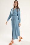 Pattaya Kadın Düğme Detaylı Uzun Kot Elbise Y20S110-1932