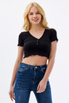 Pattaya Kadın Fitilli Crop Örme Bluz P21S201-2376