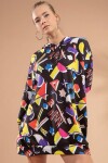Pattaya Kadın Grafik Desenli Örme Kapşonlu Sweatshirt Elbise Y20W110-4125-16