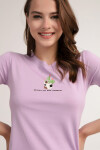 Pattaya Kadın Kaktüs Baskılı Kısa Kollu Tişört P21S201-2651
