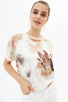 Pattaya Kadın Kısa Kollu Batik Desenli Tişört P21S201-2195