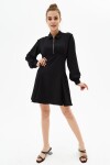 Pattaya Kadın Klasik Yaka Fermuar Detaylı Robalı Mini Elbise P21S201-0786