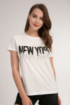 Pattaya Kadın New York Baskılı Taşlı Tişört P21S201-2840
