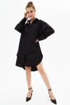 Pattaya Kadın Oval Kesim Oversize Uzun Kollu Gömlek Elbise P21S201-0783