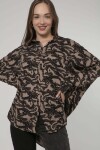 Pattaya Kadın Oversize Dijital Baskılı Uzun Kollu Gömlek PTTY20S-O201