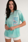 Pattaya Kadın Palmiye Desenli Batik Tişört P21S201-2674