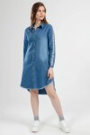 Pattaya Kadın Şeritli Kot Gömlek Elbise Y20S110-5632