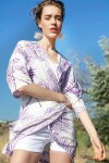 Pattaya Kadın Yaprak Desenli Rahat Kesim Kimono Y20S110-5795-1