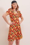Pattaya Kadın Balon Kollu Desenli Elbise P22S110-4332
