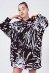 Pattaya Kadın Baskılı Kapşonlu Oversize Sweatshirt Elbise Y20W110-4125-36