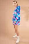 Pattaya Kadın Baskılı Kapşonlu Sweatshirt Elbise Y20W110-4125-22