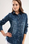 Pattaya Kadın Baskılı Kot Gömlek Y20S110-3808-1