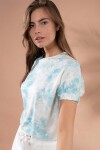 Pattaya Kadın Batik Desenli Crop Örme Tişört Y20S110-4167