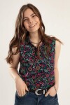 Pattaya Kadın Çiçekli Sıfır Kollu Gömlek Y20S110-3112-1